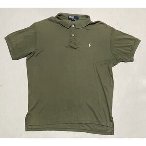 Polo Ralph Lauren Vintage Polo Shirt Men's Size XL Olive Green Made in USA 90s